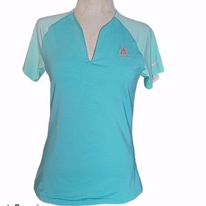 Nike Golf Dry Fit Sports Top Two Toned Teal Size S